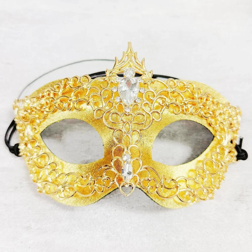 Vintage mask, theatrical mask, 2 in 1 Gold mask, cosplay mask, Prom mask